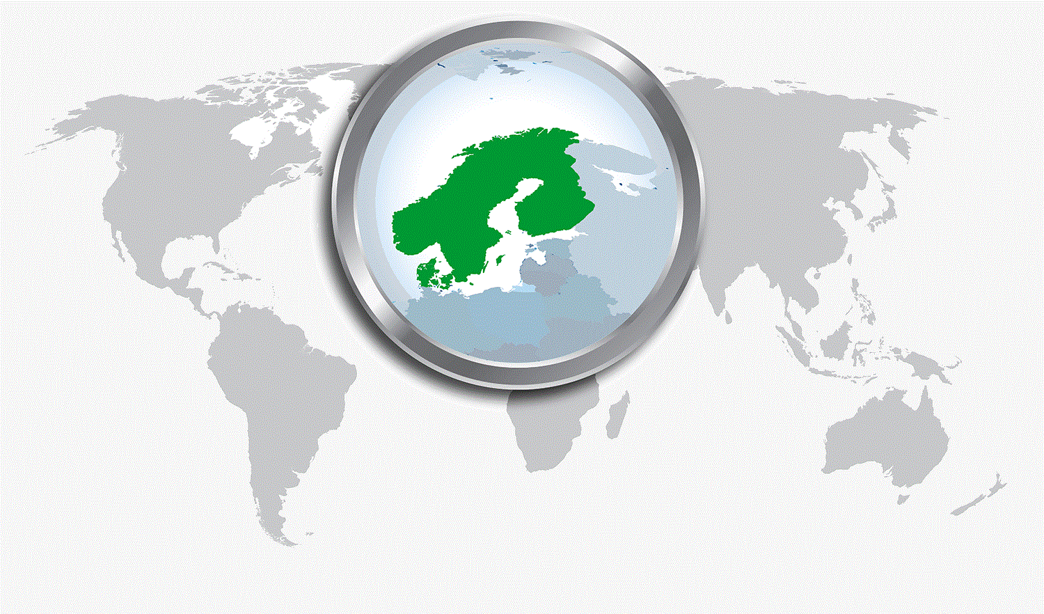 grå karta med norden i grönt