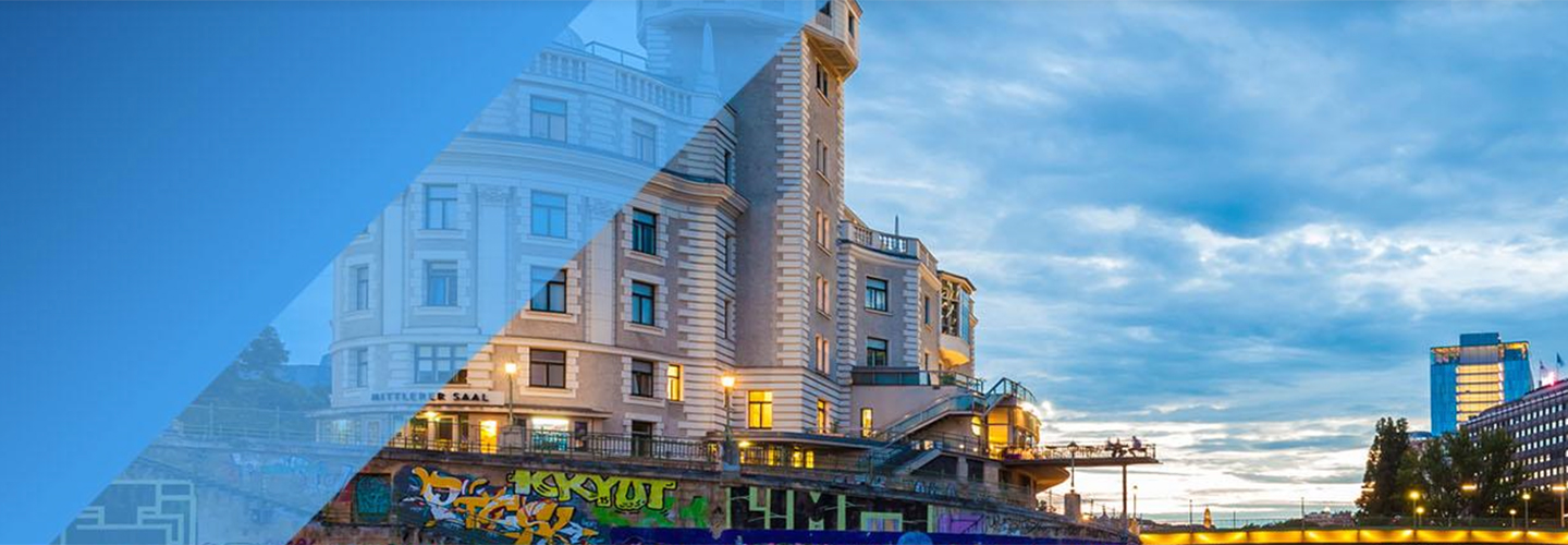 hussiluett från Wien med blå himmel